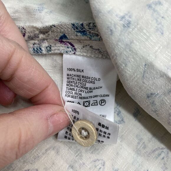 Tommy Bahama Shirt Mens XLarge Blue Purple Silk Short Sleeve Button Up Casual XL - Picture 4 of 5